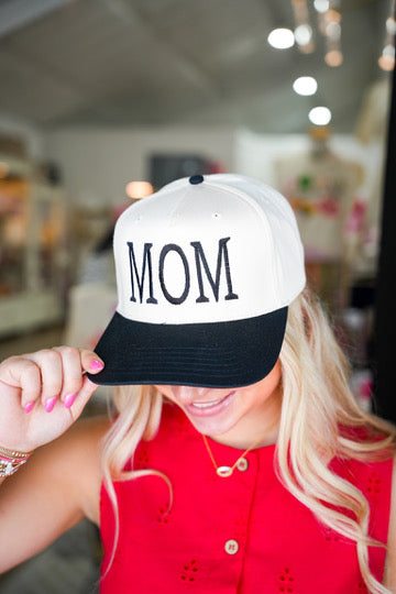Mom Truck Hat - Black/Cream - Southern Belle Boutique