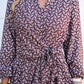 Brown Abstract Waist Tie Mini Dress