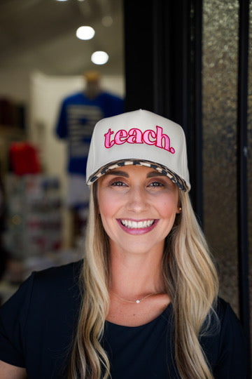Teach Leopard Trucker Hat