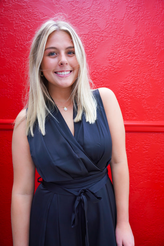 Tux Jumpsuit - Black - Southern Belle Boutique