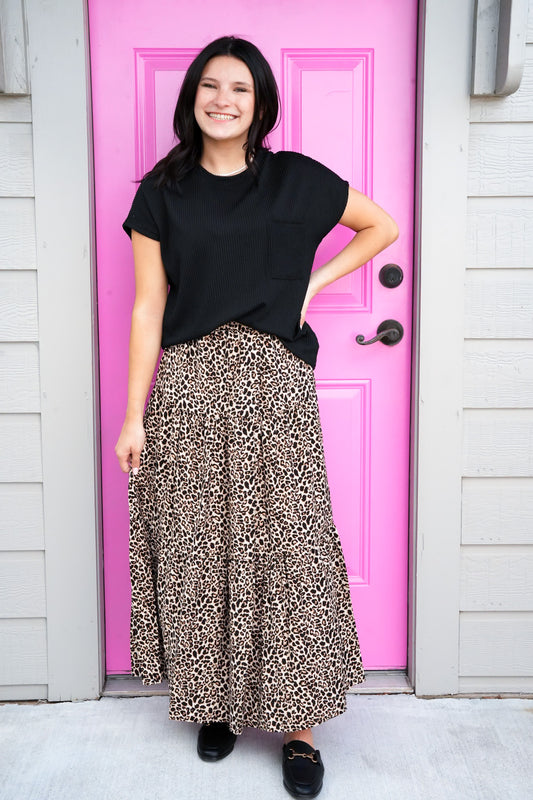 Three Layered Animal Printed Skirt