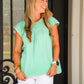 Mint Flutter Sleeve Top - Southern Belle Boutique