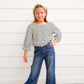 White Black Striped Square Neck Top