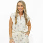 Duck Print Cuff Sleeve Short Set