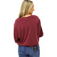 Burgundy Tie Sleeve Top