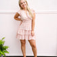 Floral Butterfly Short Sleeve Ruffle Mini Dress