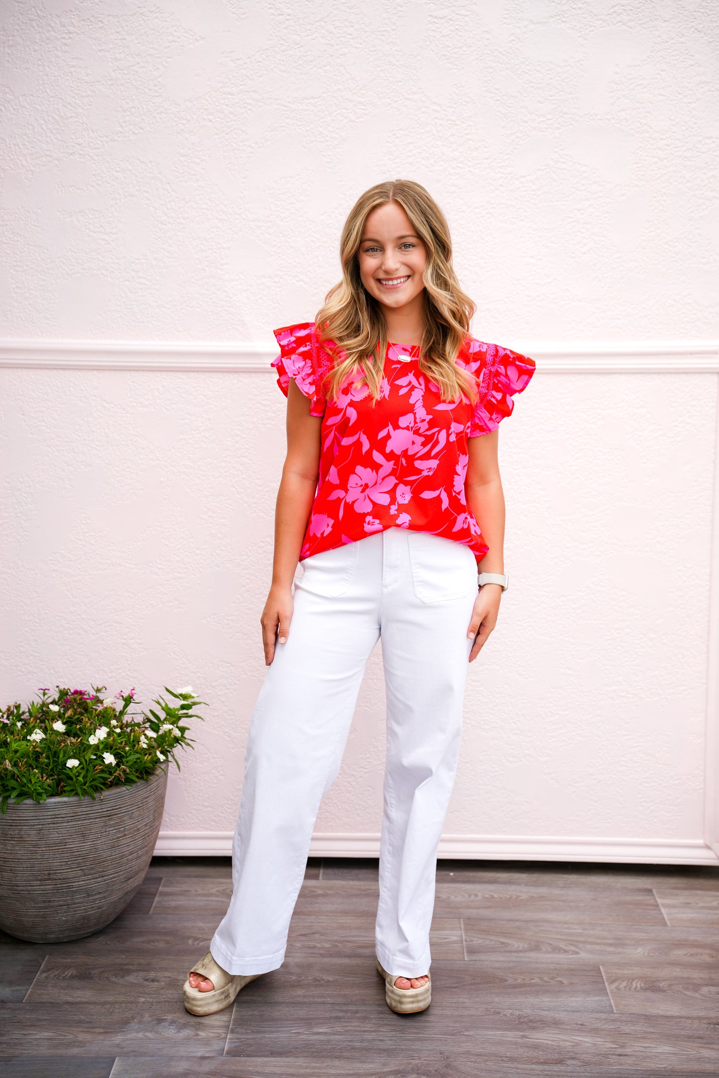 Bristol Wide Leg Pant - White - Southern Belle Boutique