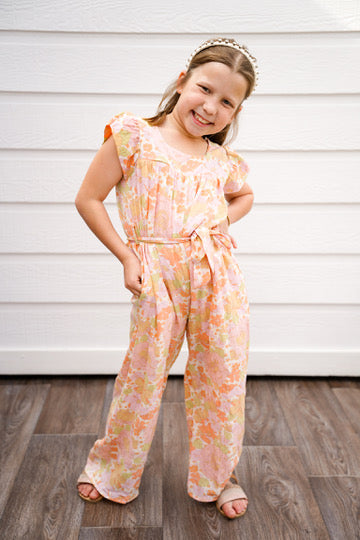 Pink Floral Wide Leg Jumpsuit - Southern Belle Boutique