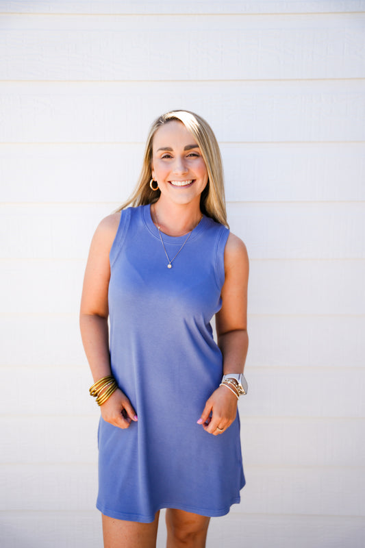 Justine Dress - Stormy Blue - Southern Belle Boutique