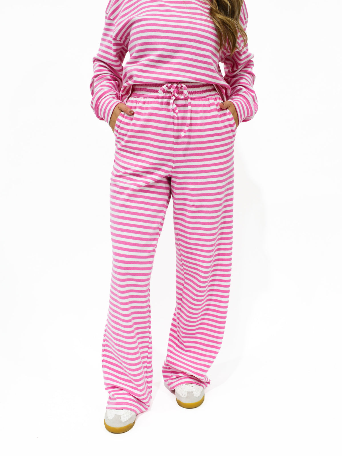 Stripe Mono Tag Pant - Neon Pink