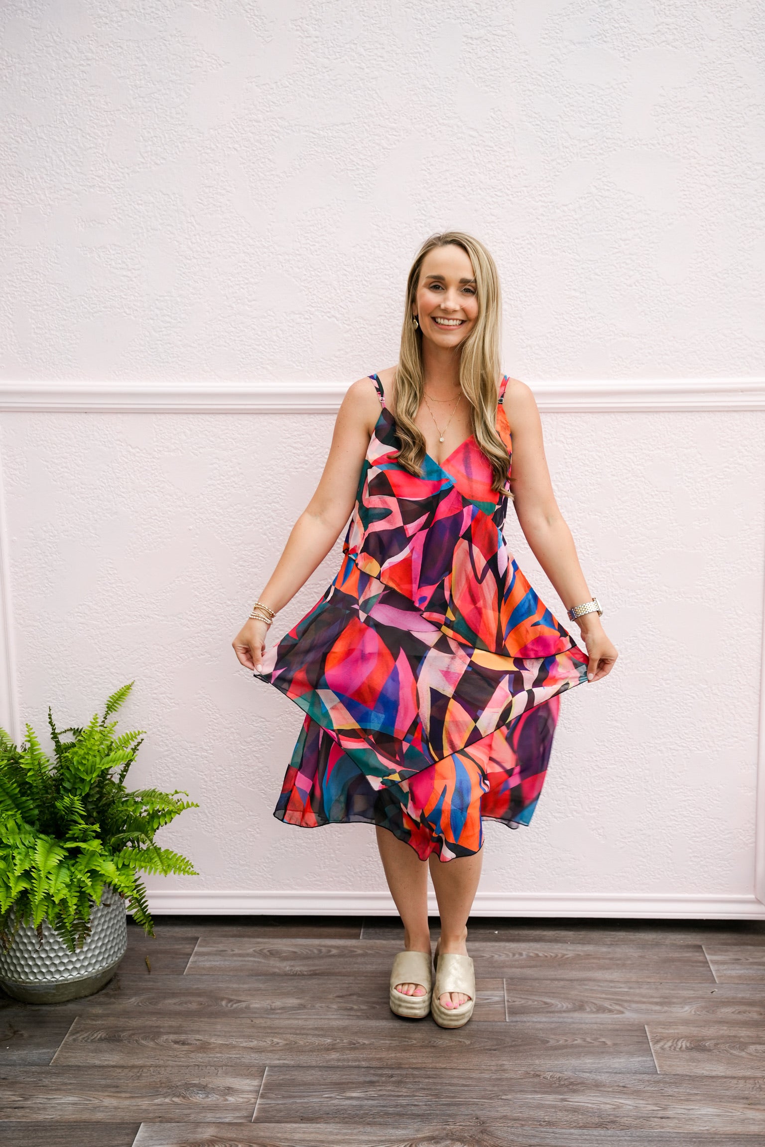 Donna Asymmetrical Print Dress - Southern Belle Boutique