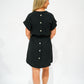 Black Tie Waist Shirt Dress - Southern Belle Boutique