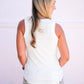 Cleo Ribbed Tank - White - Southern Belle Boutique
