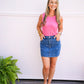 Bow Stitched Denim Mini Skirt - Southern Belle Boutique