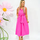 Hot Pink Sleeveless Maxi Shirt Dress - Southern Belle Boutique