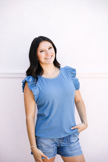 Akiki Top - Stormy Blue - Southern Belle Boutique