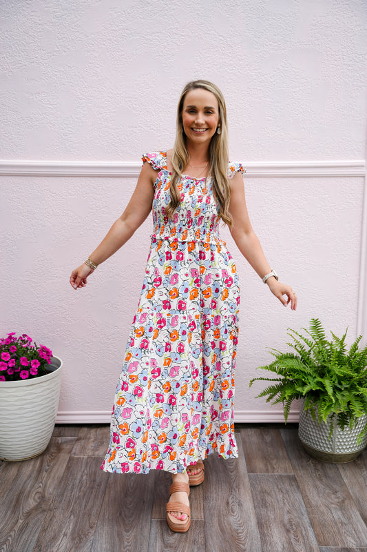 Floral Print Maxi Dress - Southern Belle Boutique