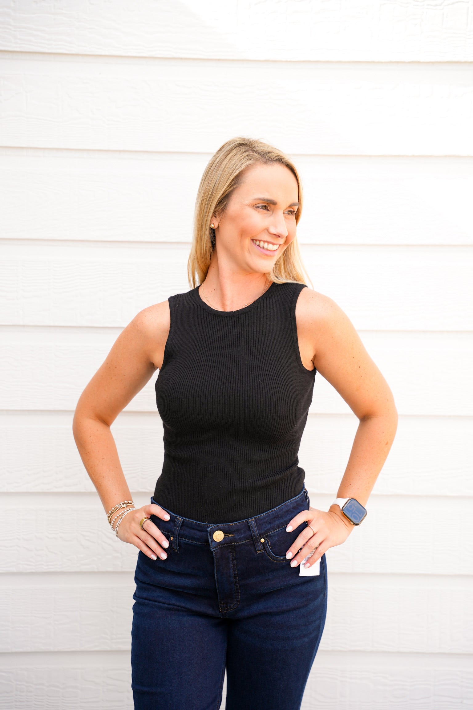 Black Square Neck LS Bodysuit - Southern Belle Boutique