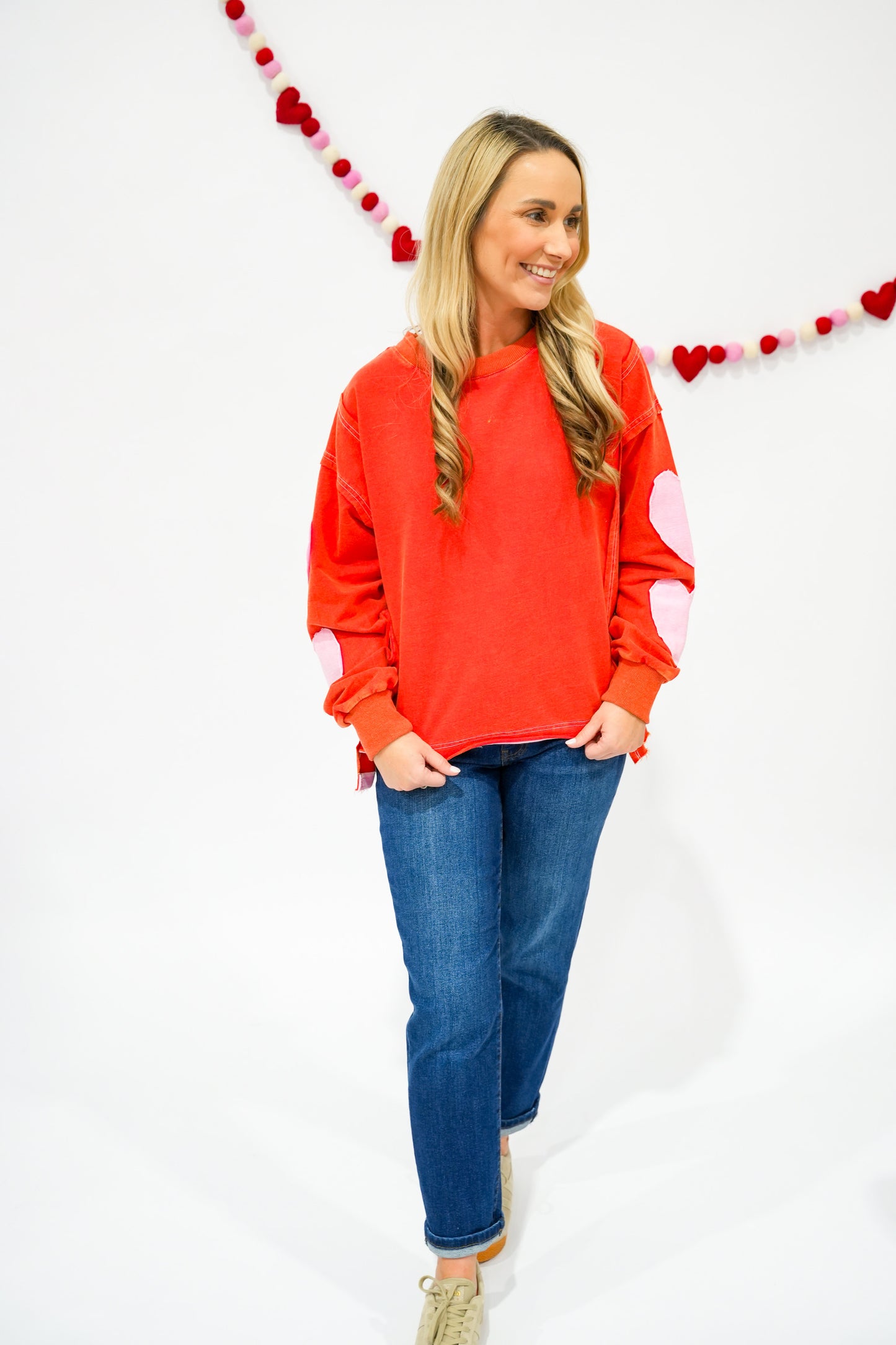 Candy Heart Patch Sweatshirt