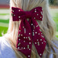 Game Day Charms Bow Clip - Maroon - Southern Belle Boutique