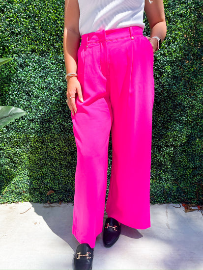 Plazzo Pants - Hot Pink - Southern Belle Boutique