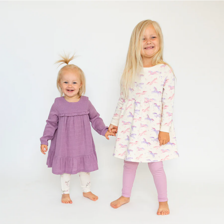 Lavender Mist Ruffle Dress &amp; Leggings - Southern Belle Boutique