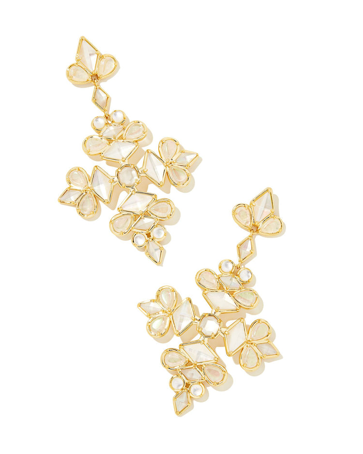Kinsley Statement Earrings Gold Ivory Mix - Southern Belle Boutique