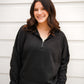 Plush Half-Zip Fleece Pullover - Black