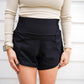 Highwaist Athleisure Split Shorts - Black