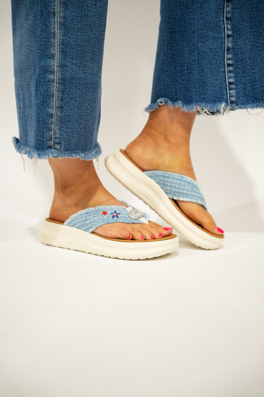 Tide Flip Flip - Denim Stars - Southern Belle Boutique