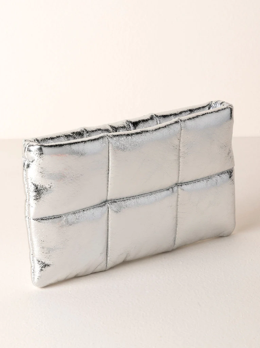 Skyler Zip Pouch - Silver - Southern Belle Boutique