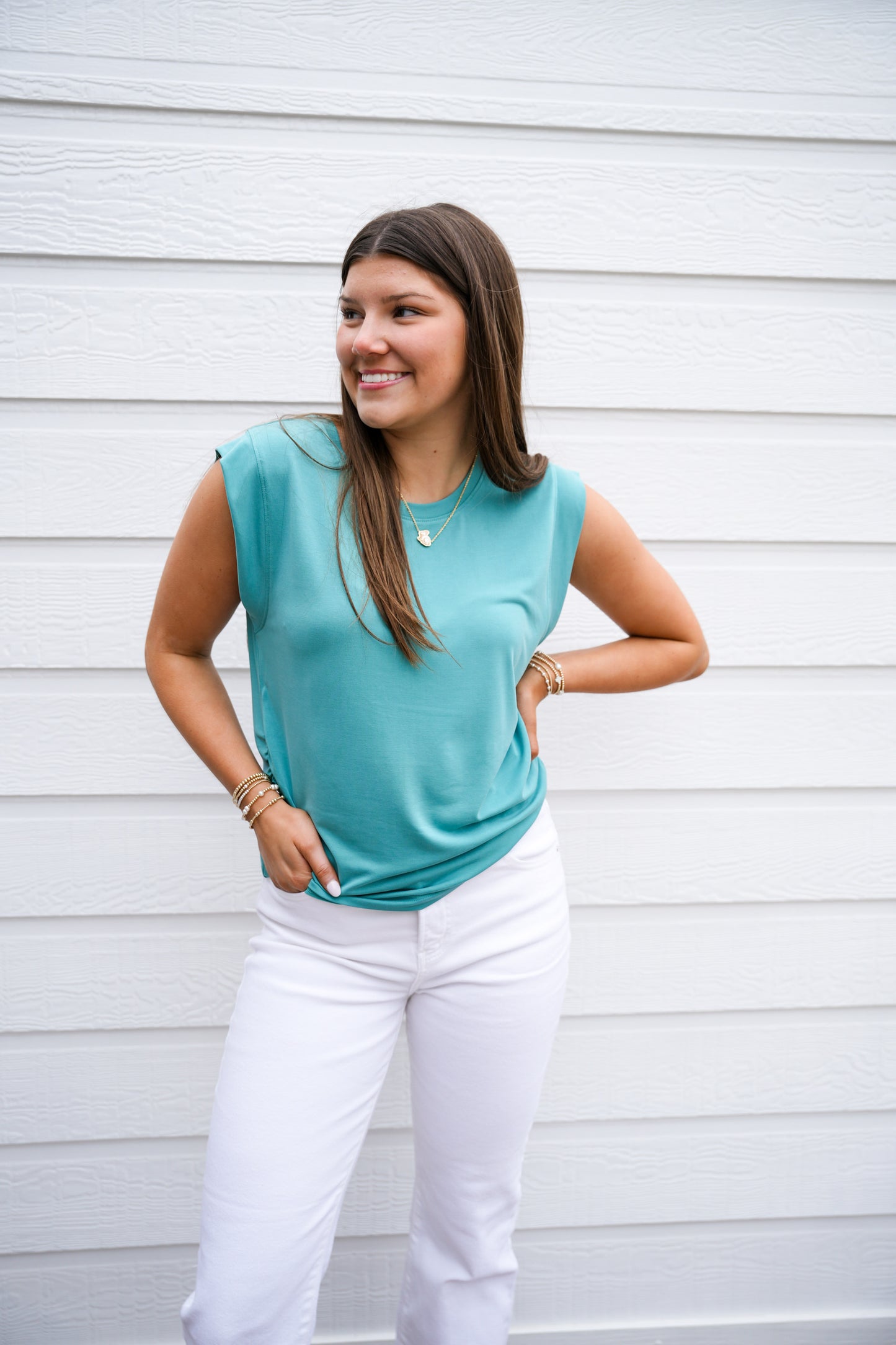 Alora  Tee -  Meadow Teal - Southern Belle Boutique