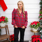 Red Christmas Plaid Smocked Blouse