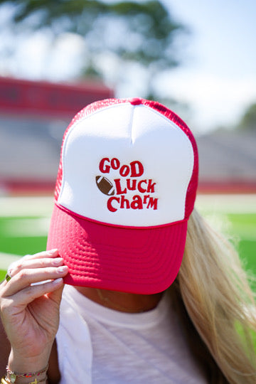 Good Luck Charm Football Trucker Hat - Southern Belle Boutique
