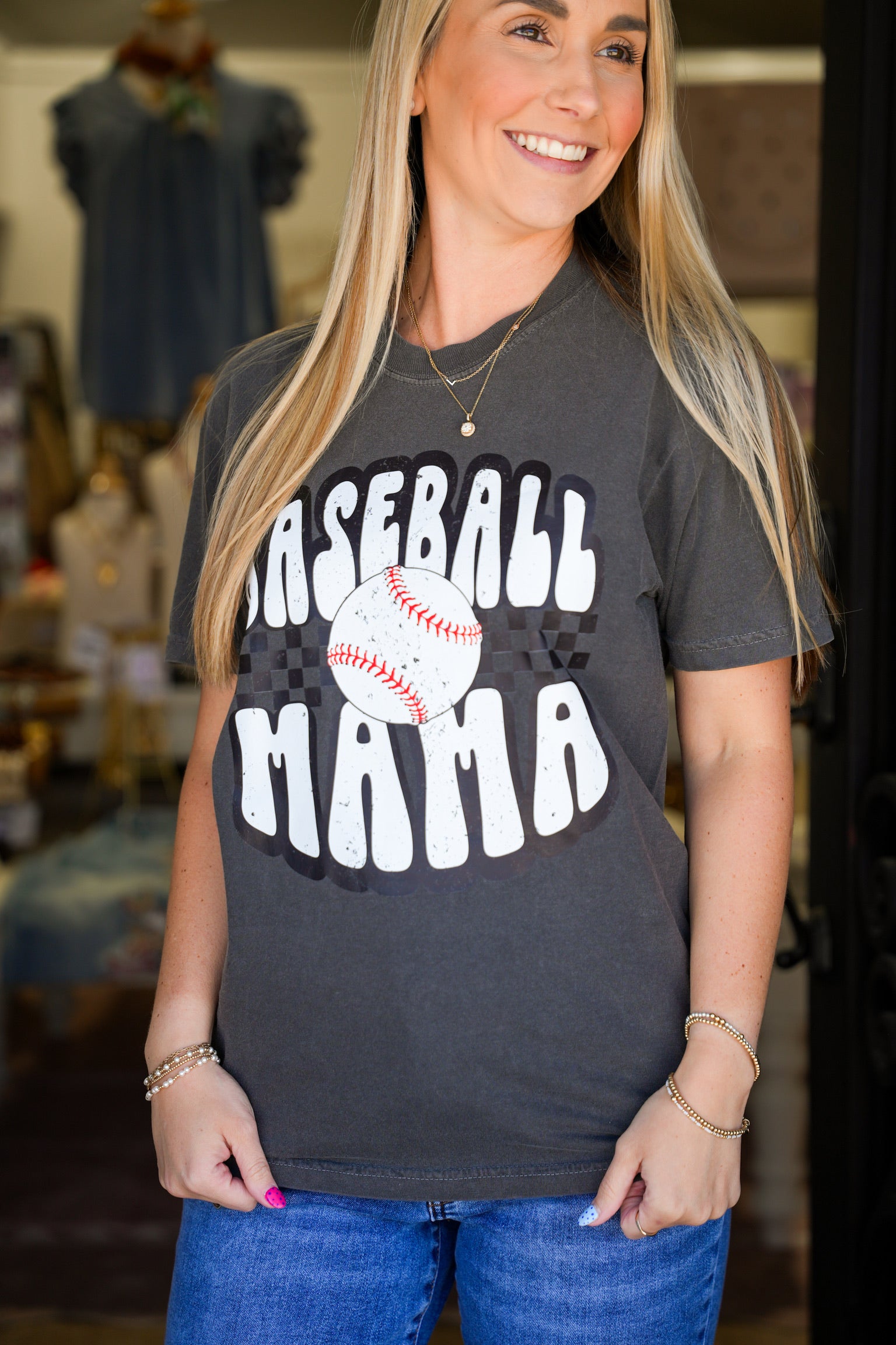 Baseball Mama Tee - Grey - Southern Belle Boutique