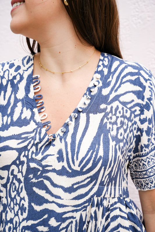 Blue Maggy Long Dress