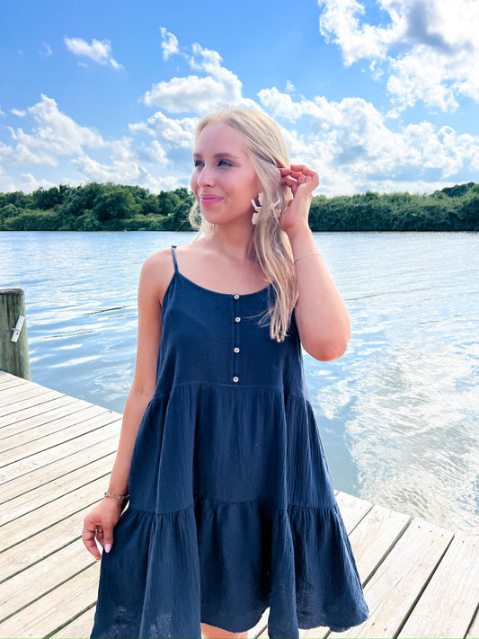 Midnight Gauze Mini Dress - Southern Belle Boutique