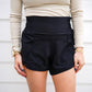 Highwaist Athleisure Split Shorts - Black