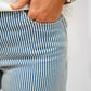 Kelsey High Rise Ankle Flare - Navy/Ivory Striped - Southern Belle Boutique