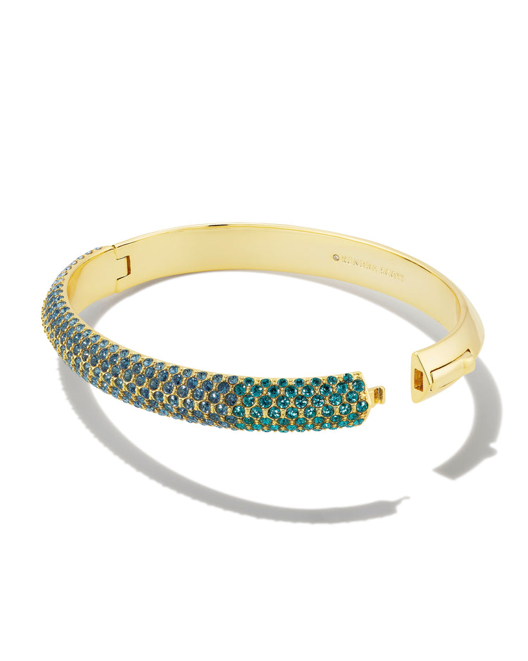 Mikki Pave Bangle Bracelet Gold Green Blue Ombre Mix M/L - Southern Belle Boutique
