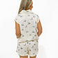 Duck Print Cuff Sleeve Short Set