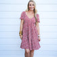 Rust Floral Printed Mini Dress