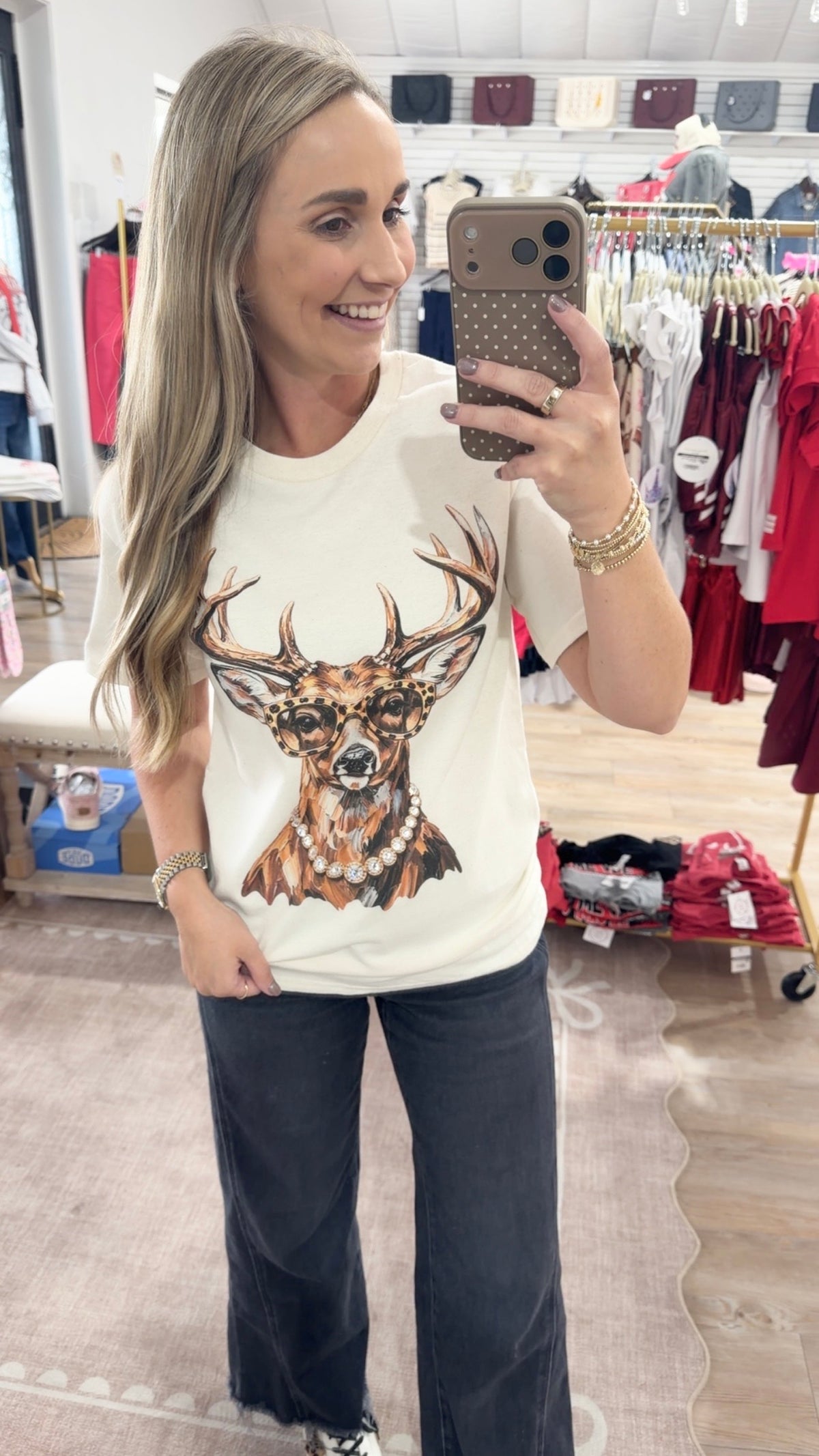 Glam Deer Bling Tee - Southern Belle Boutique