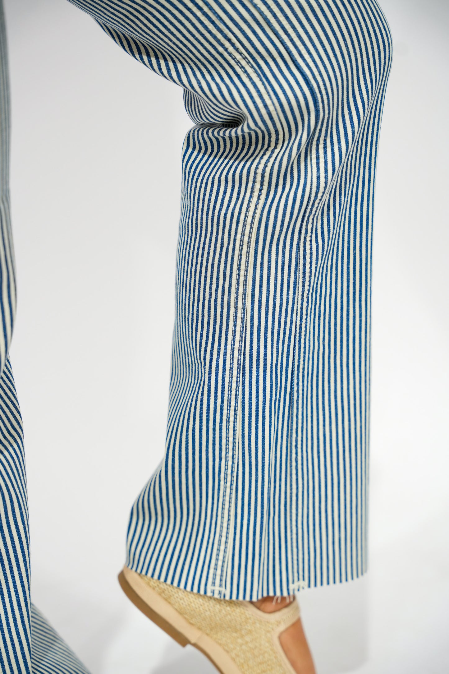Kelsey High Rise Ankle Flare - Navy/Ivory Striped - Southern Belle Boutique