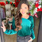 Brielle Angled Neckline Top - Forest Velvet - Southern Belle Boutique