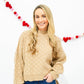 Heart Pattern Drop Shoulder Knit Pullover Sweater
