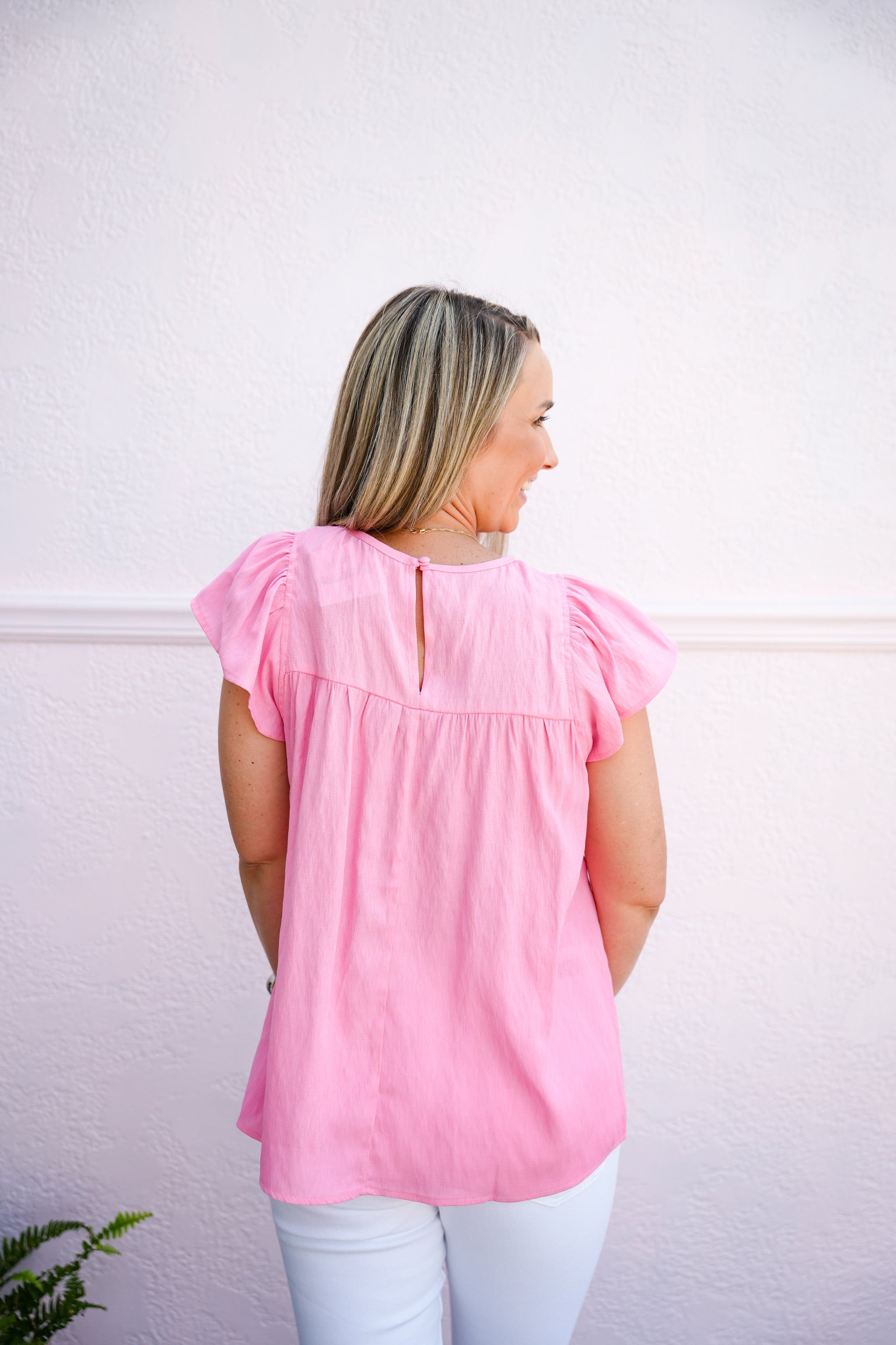 Pink Smocked Baby Doll Blouse - Southern Belle Boutique