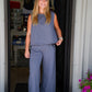 Slate Flowy Tank - Southern Belle Boutique