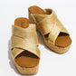 Abi Gold Slide Platform Sandal