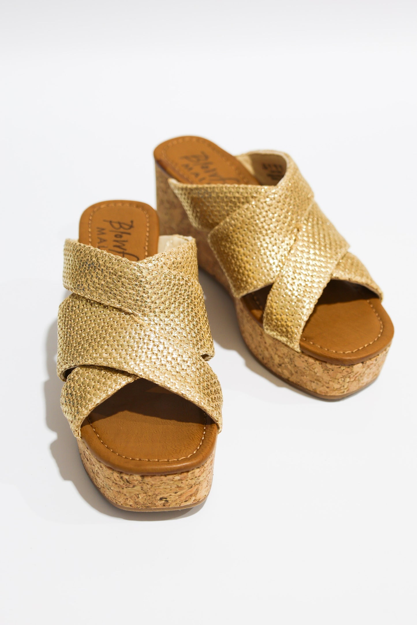 Abi Gold Slide Platform Sandal